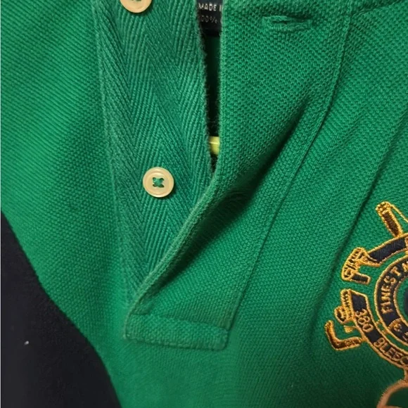 Rugby by Ralph Lauren Green and Navy Polo Shirt - Picture 8 of 8